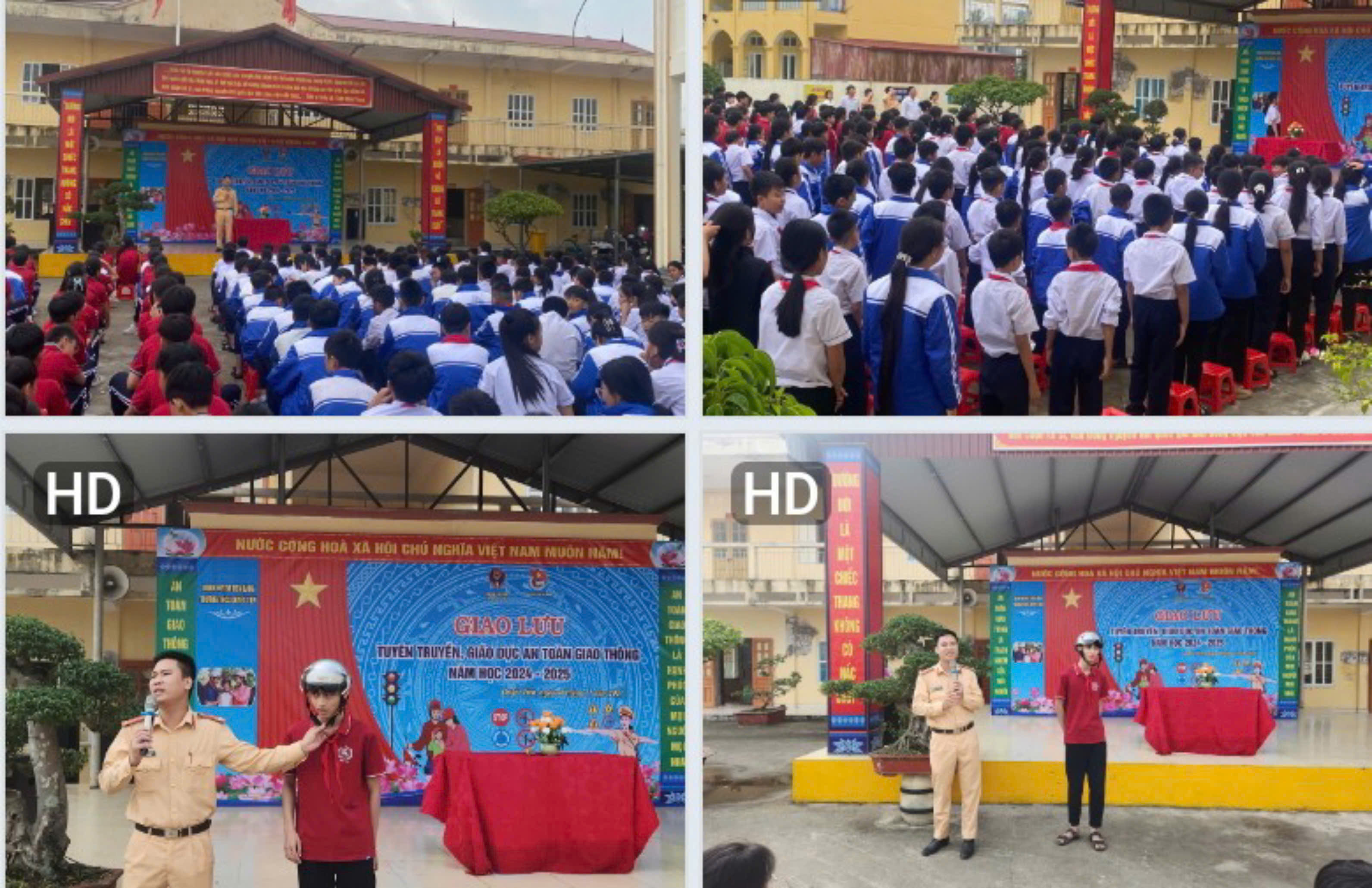 Công an Huyện Tiên Lãng tuyên truyền bảo đảm trật tự an toàn giao thông tại trường THCS Quyết Tiến